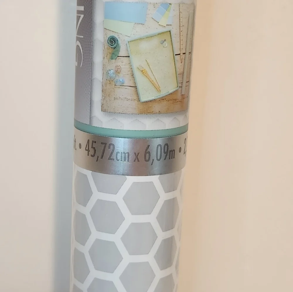 Brand New Grey and White Honeycomb style Contact Paper